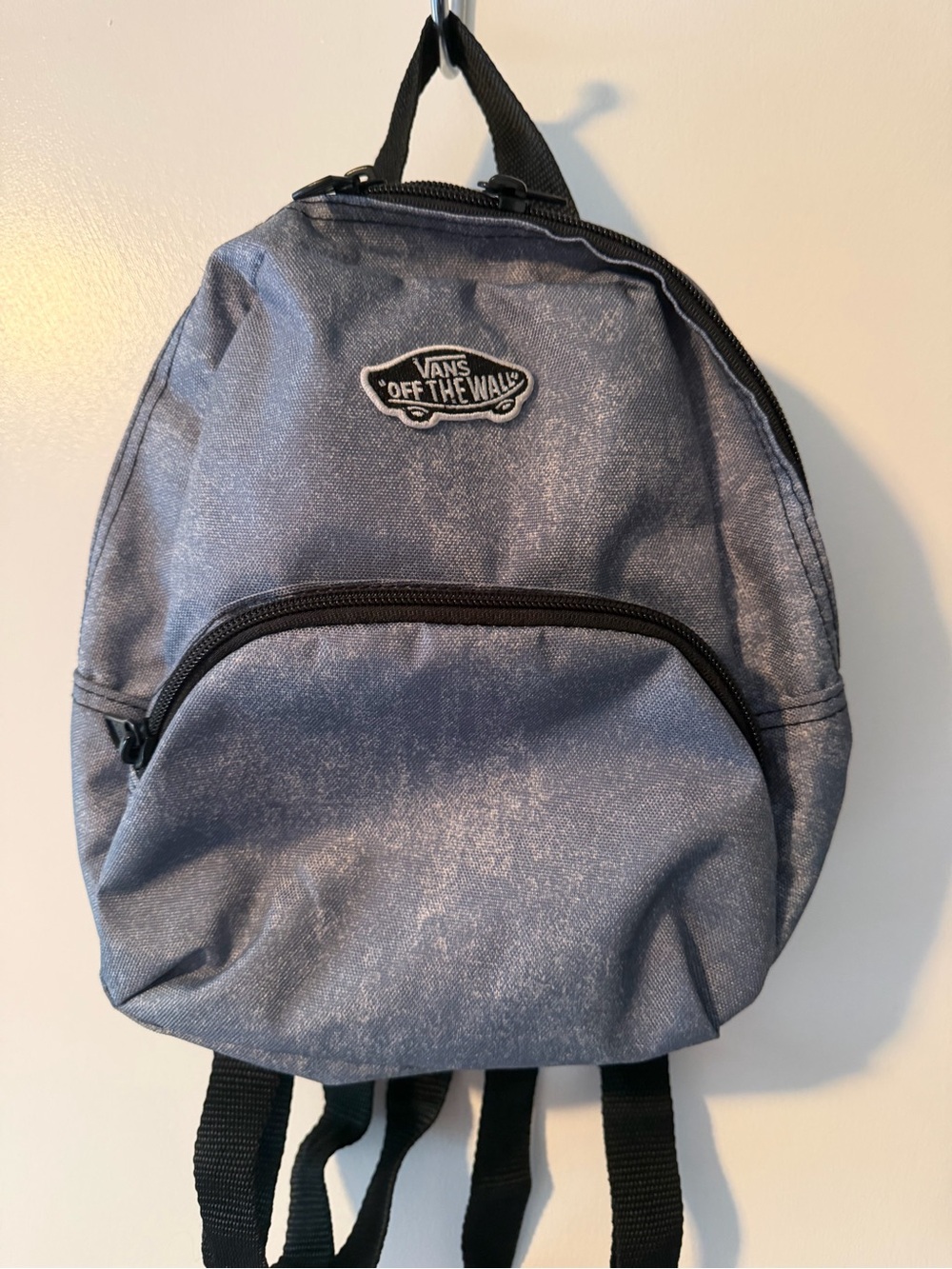 Vans Blue-Gray Mini Backpack with Off The Wall Patch